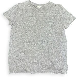 MADEWELL Women’s Heather Gray Verse Tie-Back Cropped Jacquard Short Sleeve Top X
